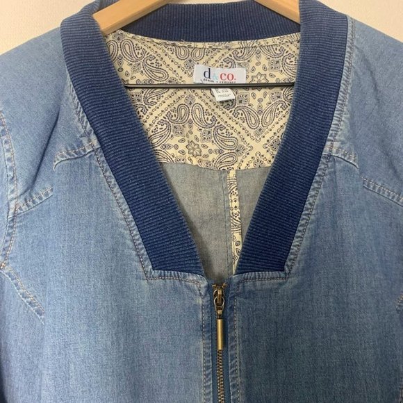 Denim & Co. Stretch Denim Bomber Jacket Women's Size 1X - Picture 3 of 10